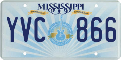 MS license plate YVC866