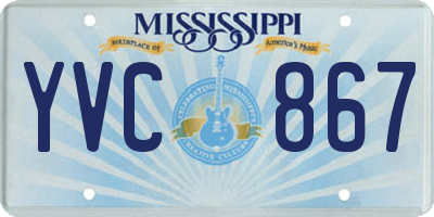 MS license plate YVC867