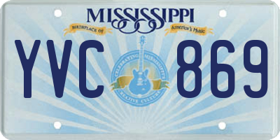 MS license plate YVC869