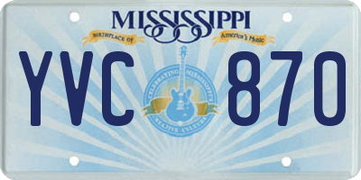 MS license plate YVC870