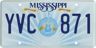 MS license plate YVC871