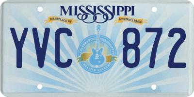 MS license plate YVC872