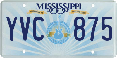 MS license plate YVC875