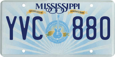 MS license plate YVC880