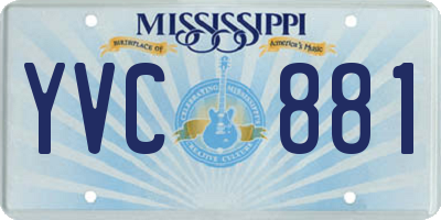 MS license plate YVC881
