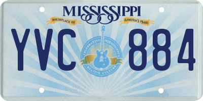 MS license plate YVC884