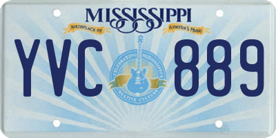 MS license plate YVC889