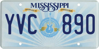MS license plate YVC890