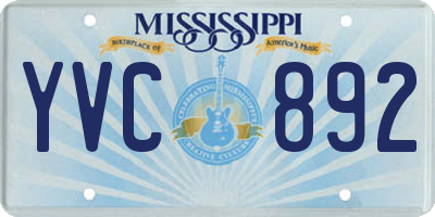 MS license plate YVC892
