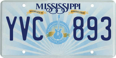 MS license plate YVC893