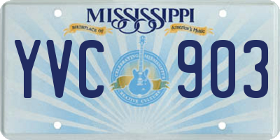 MS license plate YVC903