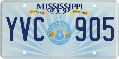 MS license plate YVC905
