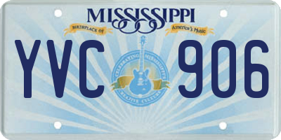 MS license plate YVC906