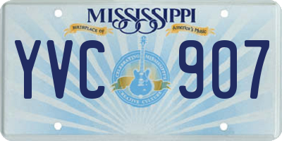 MS license plate YVC907