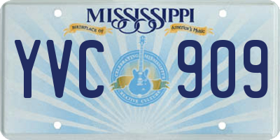 MS license plate YVC909