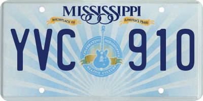 MS license plate YVC910