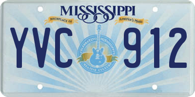 MS license plate YVC912