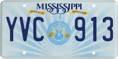 MS license plate YVC913