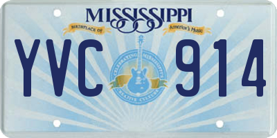 MS license plate YVC914