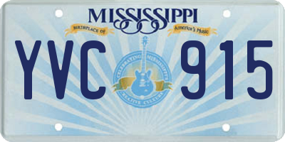 MS license plate YVC915