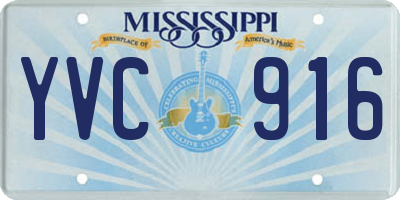 MS license plate YVC916