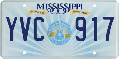 MS license plate YVC917