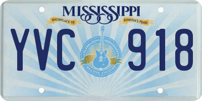 MS license plate YVC918