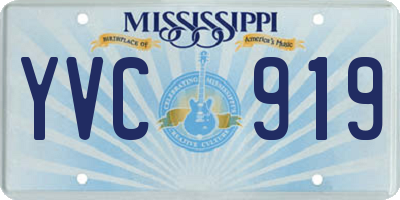 MS license plate YVC919