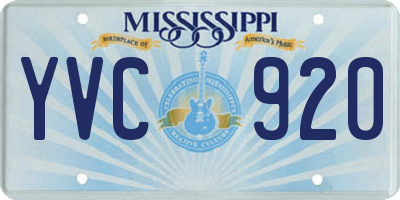 MS license plate YVC920