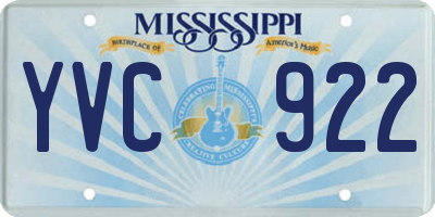 MS license plate YVC922
