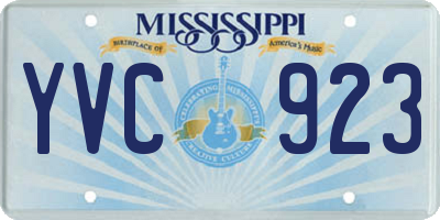 MS license plate YVC923