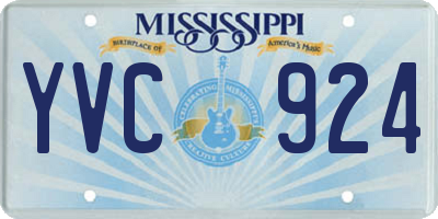 MS license plate YVC924