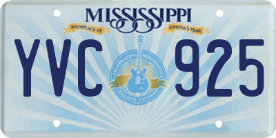 MS license plate YVC925