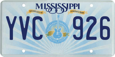 MS license plate YVC926