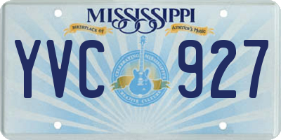 MS license plate YVC927
