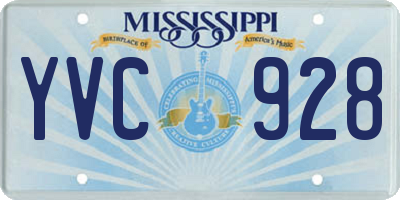 MS license plate YVC928