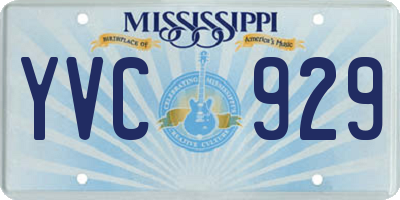 MS license plate YVC929