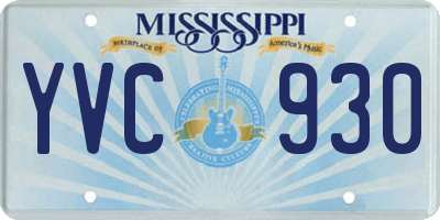 MS license plate YVC930