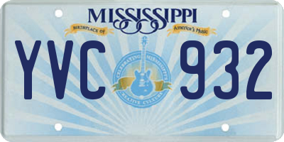 MS license plate YVC932