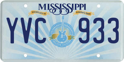 MS license plate YVC933