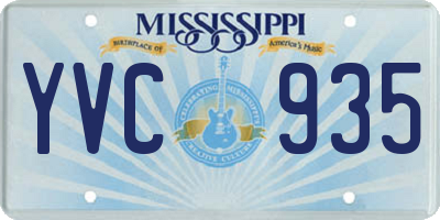 MS license plate YVC935