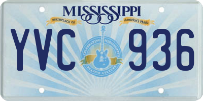 MS license plate YVC936