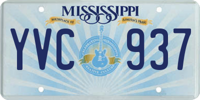 MS license plate YVC937