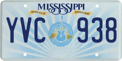 MS license plate YVC938