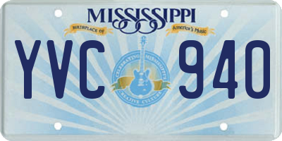 MS license plate YVC940