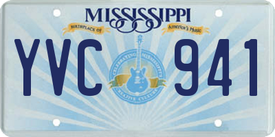 MS license plate YVC941
