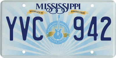 MS license plate YVC942