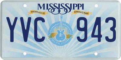 MS license plate YVC943
