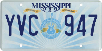 MS license plate YVC947