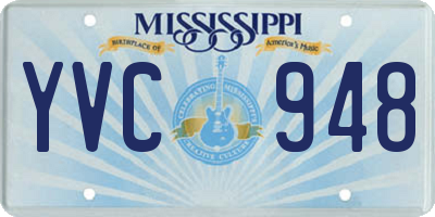 MS license plate YVC948